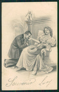 Artist Signed W. H. Braun Romantic Couple STRAPPINO cartolina TC1015 – fronte