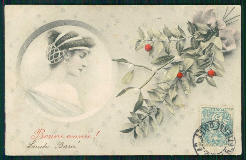 Artist Signed W. H. Braun Viennoise Lady cartolina TC1037 – fronte