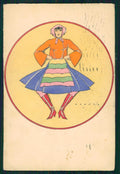 Artist Signed Art Deco Lady PIEGHINE cartolina TC1038 – fronte