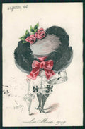 Artist Signed Roberty Glamour Fashion Lady PIEGHINA cartolina TC1044 – fronte