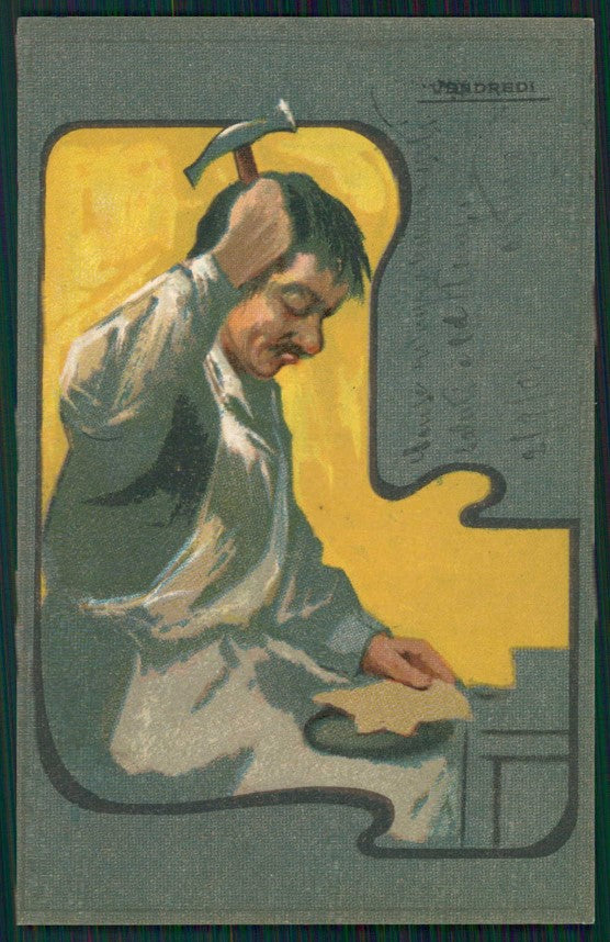 Artist Signed Art Nouveau Days of Week Settimana cartolina TC1083 – fronte