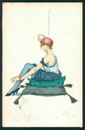 Artist Signed Willy Glamour Lady serie 1081 cartolina TC1098 – fronte