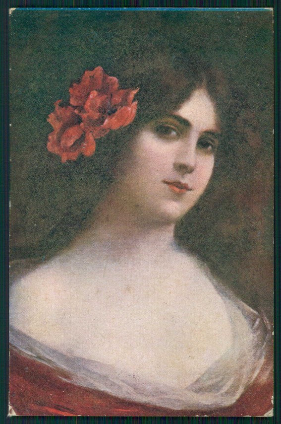 Artist Signed Lady serie 3355-2 cartolina TC1102 – fronte
