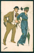 Artist Signed Art Deco Glamour Fashion Lady serie 2839-3 PIEGA cartolina TC1109 – fronte