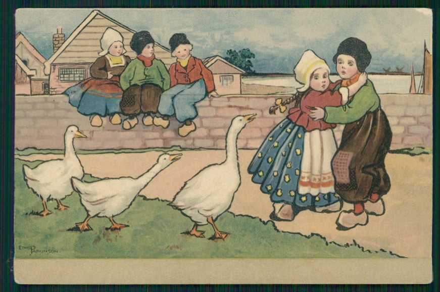 Artist Signed Parkinson Dutch Children Olandesini Dondorf 210 cartolina TC1116 – fronte