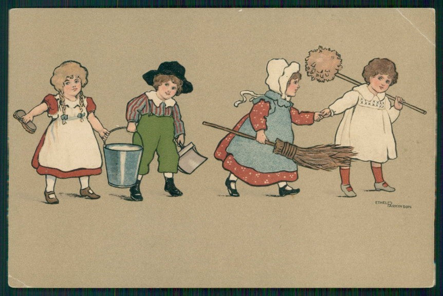 Artist Signed Ethel Parkinson Children Donforf serie 236 PIEGHE cartolina TC1118 – fronte