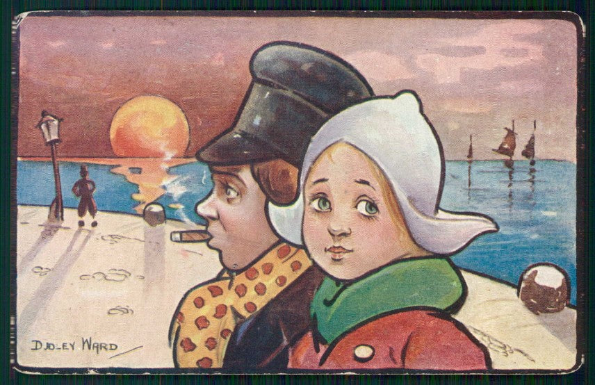 Artist Signed Dudley Ward Dutch Children PIEGHINE cartolina TC1123 – fronte