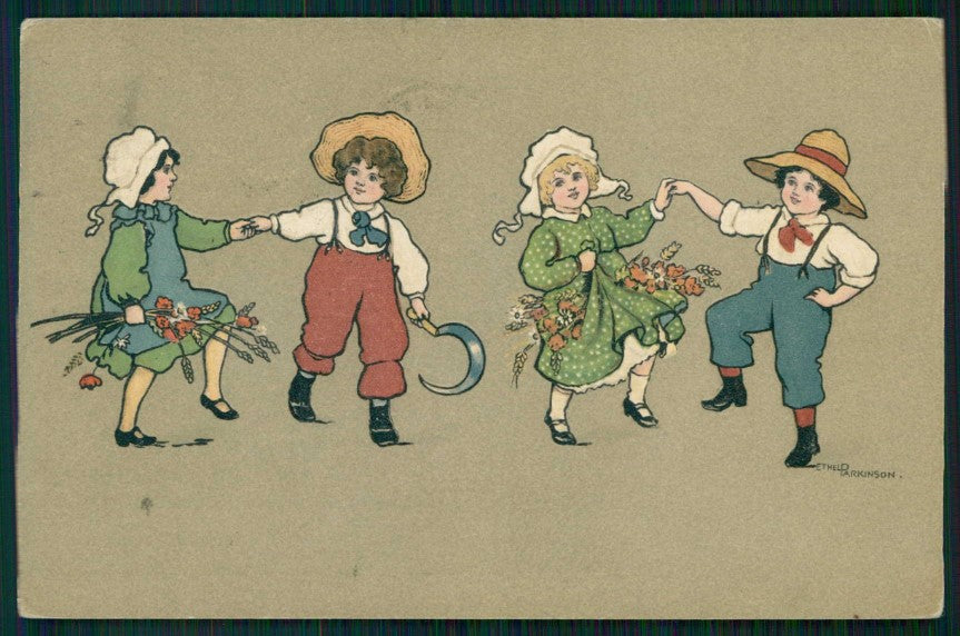 Artist Signed E. Parkinson Children Donforf serie 236 cartolina TC1129 – fronte