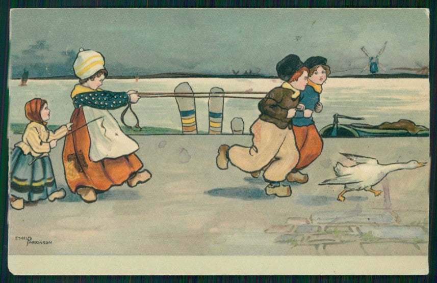 Artist Signed Parkinson Dutch Children Olandesini Dondorf 210 cartolina TC1137 – fronte