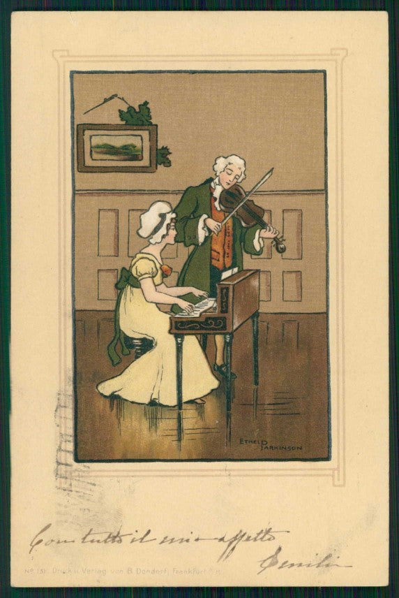 Artist Signed Parkinson Couple Donforf serie 131 STRAPPINO cartolina TC1142 – fronte