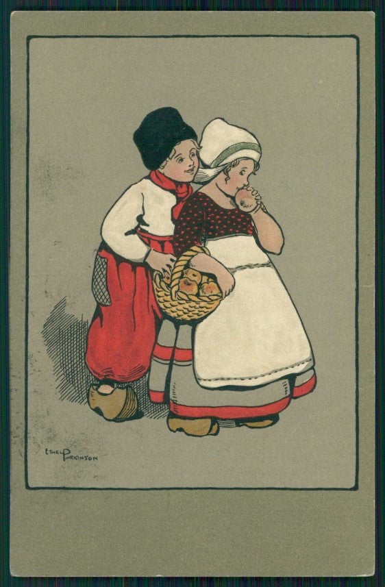 Artist Signed Parkinson Dutch Children Olandesini Dondorf 380 cartolina TC1145 – fronte