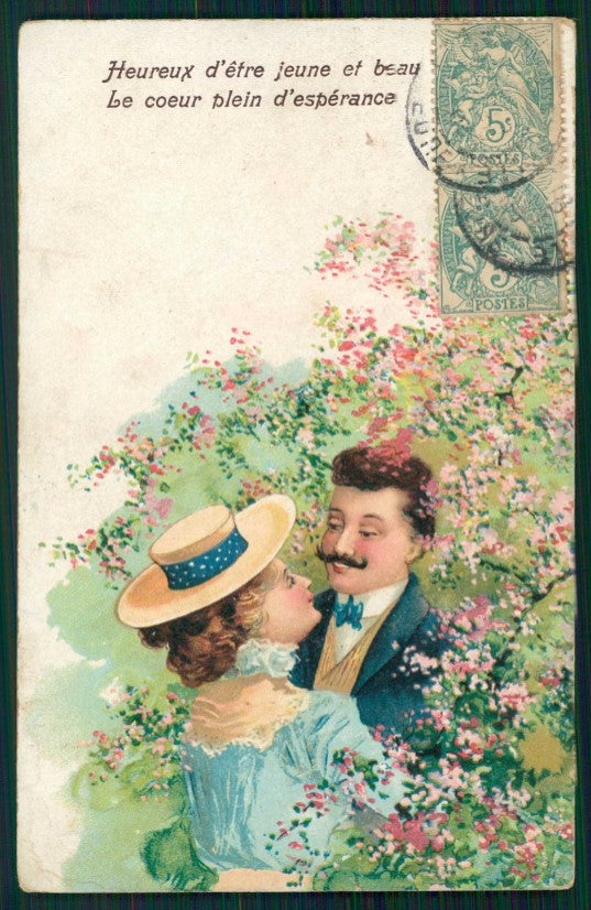 Artist Signed Romantic Couple PFB serie 2366 STRAPPINO cartolina TC1149 – fronte