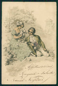 Artist Signed Romantic Couple PFB cartolina TC1158 – fronte