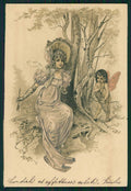 Artist Signed Lady Fairy Cupid PFB PIEGHINA cartolina TC1159 – fronte