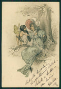 Artist Signed Lady Fairy Cupid PFB cartolina TC1162 – fronte