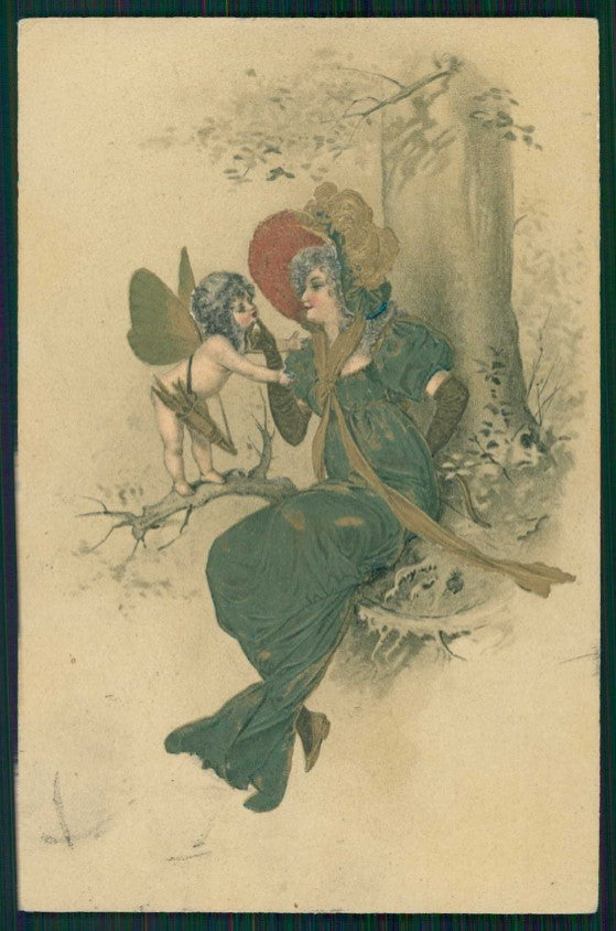 Artist Signed Lady Fairy Cupid PFB serie 5947 cartolina TC1163 – fronte