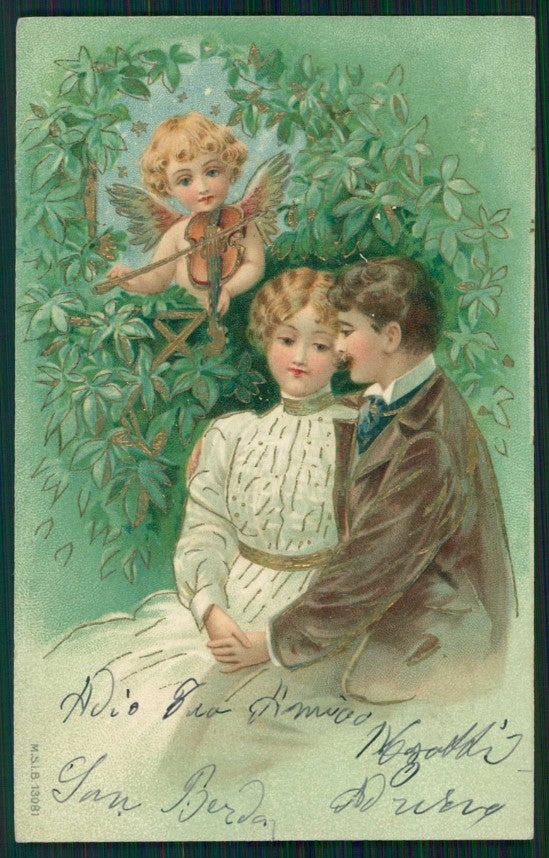Artist Signed Romantic Couple M S i B serie 13081 cartolina TC1171 – fronte