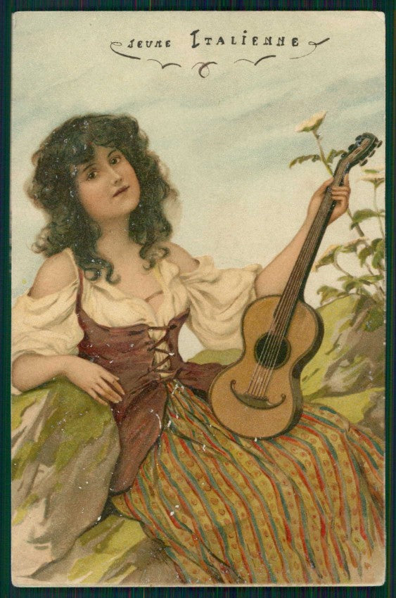 Artist Signed Italian Lady serie 390 cartolina TC1191 – fronte