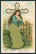 Artist Signed Christmas Lady Silk serie 178 cartolina TC1210 – fronte