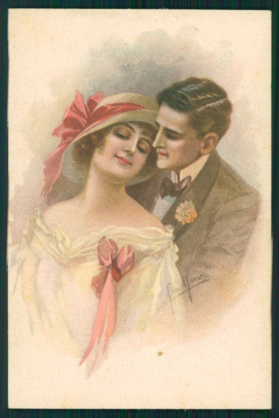 Artist Signed San Marco Romantic Couple serie 2023 cartolina TC1240 – fronte