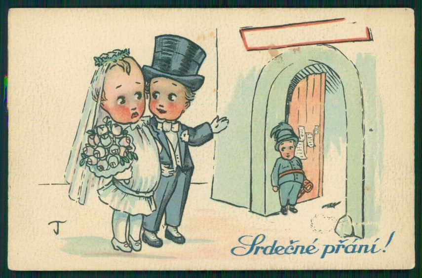 Artist Signed Czech Artist Children serie 224 cartolina TC1242 – fronte