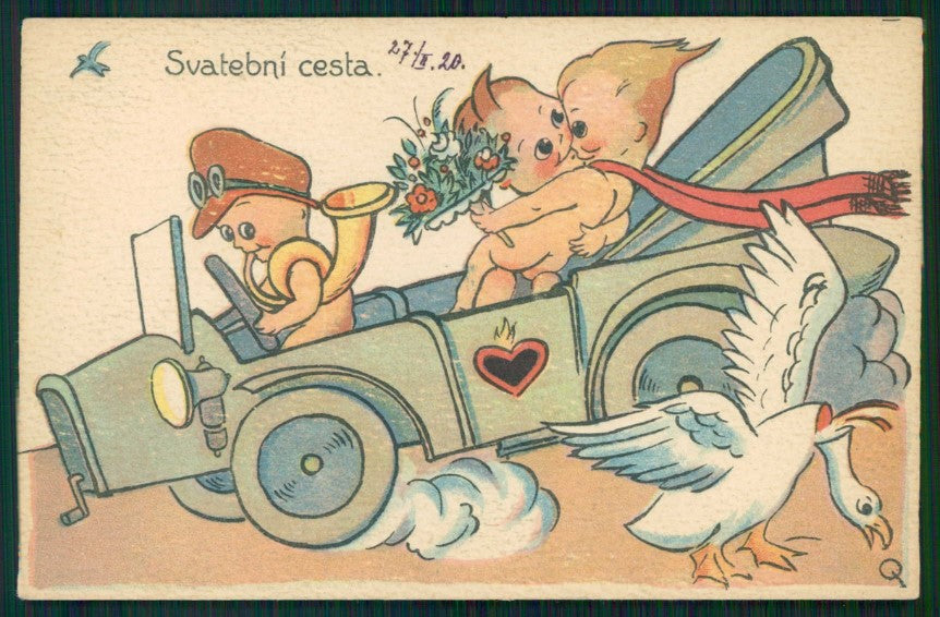 Artist Signed Czech Artist Children serie 224 cartolina TC1243 – fronte