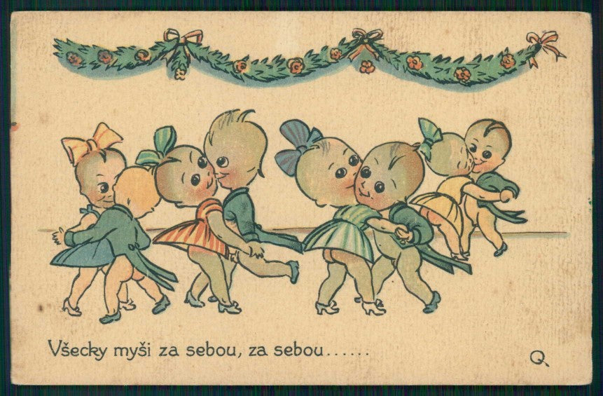 Artist Signed Czech Artist Children serie 216 cartolina TC1245 – fronte