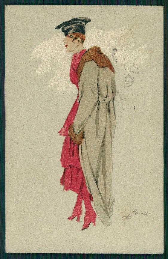 Artist Signed Ronchi Glamour Fashion Lady serie 2202 cartolina TC1258 – fronte