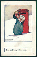 Artist Signed Agnes Richardson Girl Mail Box Faulkner 1074 cartolina TC1271 – fronte