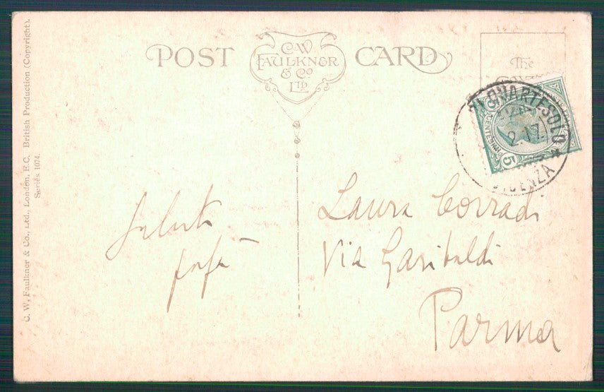 Artist Signed Agnes Richardson Girl Mail Box Faulkner 1074 cartolina TC1271 – retro