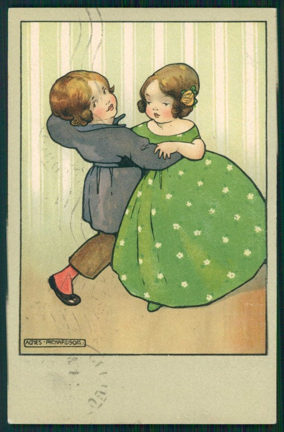 Artist Signed Agnes Richardson Children Dondorf serie 505 cartolina TC1275 – fronte
