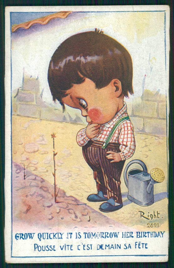Artist Signed Right Boy Lapina serie 2891 cartolina TC1293 – fronte