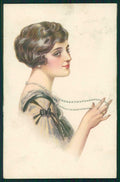 Artist Signed Glamour Fashion Lady serie 2008 cartolina TC1309 – fronte