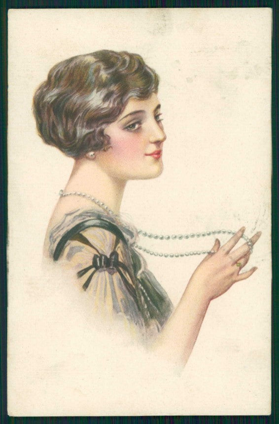 Artist Signed Glamour Fashion Lady serie 2008 cartolina TC1309 – fronte