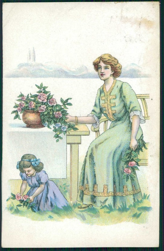 Artist Signed Glamour Fashion Lady cartolina TC1313 – fronte