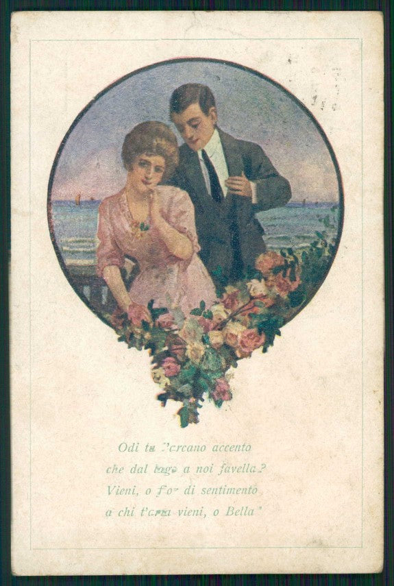 Artist Signed Romantic Couple serie 1062-1 ABRASA cartolina TC1317 – fronte