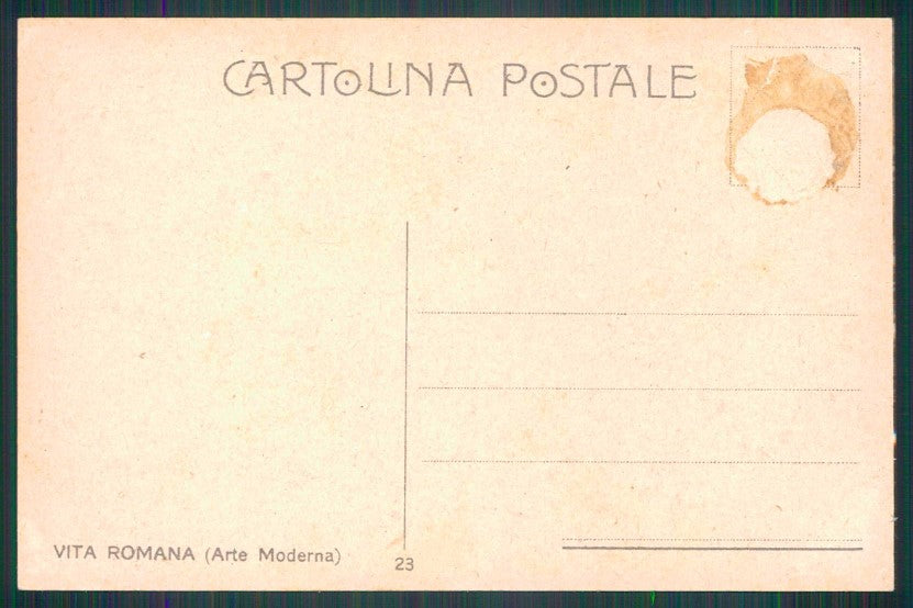 Artist Signed Lady Vita Romana Roman Life ABRASA cartolina TC1337 – retro