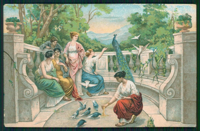 Artist Signed Lady Vita Romana Roman Life PIEGHE cartolina TC1339 – fronte