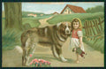 Artist Signed Girl and Dog ABRASA cartolina TC1340 – fronte