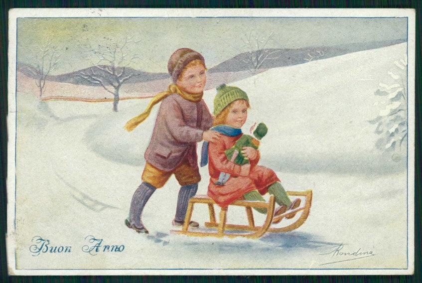 Artist Signed Rondina Children serie 1037 cartolina TC1345 – fronte