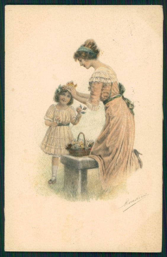 Artist Signed Rondina Viennoise Lady cartolina TC1349 – fronte
