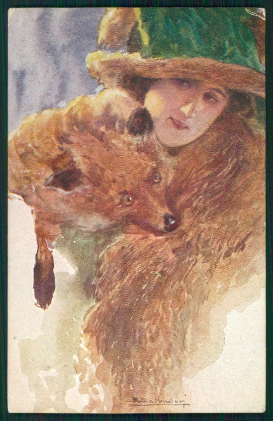 Artist Signed Salvadori Glamour Fashion Lady serie 167 cartolina TC1351 – fronte