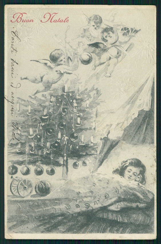 Artist Signed Alco Scrocchi Christmas Angels serie 1134 cartolina TC1369 – fronte