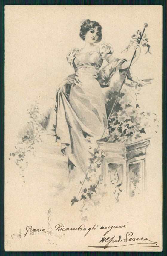 Artist Signed Viennoise Lady serie XXI 7 cartolina TC1372 – fronte