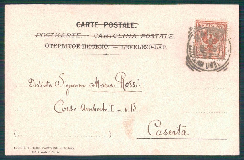 Artist Signed Viennoise Lady serie XXI 7 cartolina TC1372 – retro