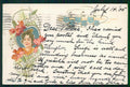Artist Signed Art Nouveau Flowers Lady serie 78 PIEGHINE cartolina TC1376 – fronte