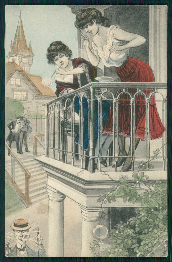 Artist Signed Lady Comic CORNER CREASED PIEGA cartolina TC1397 – fronte