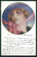 Artist Signed Restellini Glamour Fashion Lady serie 151-1 cartolina TC1399 – fronte