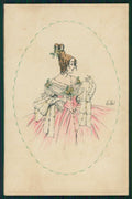 Artist Signed Elinore Weber Glamour Fashion Lady serie 1016-6 cartolina TC1400 – fronte