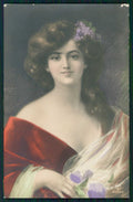 Artist Signed Glamour Fashion Lady cartolina TC1401 – fronte